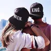 Fashion KING QUEEN embroidery hip hop youth lover Couple baseball cap for men women black snapback caps