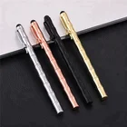Full Metal Bamboo Shaped Promotional Ballpoint Pen 2 In 1 Touch Tablet Bamboo Stylus Pen With Metal Butterfly Pen Clips