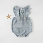 Myfur 100% Cotton cute Button Knitted newborn baby clothes romper set