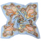 customized printing 90cm square turkey twill silk head scarf