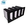 V1021A Abs Frame Compact V Type Medium Shaped Combined Pleated Bag Compressed W Bank Plastic Air Filter Hepa Box For Clean Room