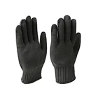 black color Stainless Steel Wire Mesh Cut Resistant Police Tactical Security Gloves