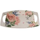 Premium New Style Matte Surface Bamboo Fiber & Malemina Plastic Tray With Handle Popular Designs Tea Set With Tray