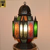 Custom printed Decorative Black Stand up Mosaic Islamic lamp mosaic moroccan Candle holder Ramadan Metal Lantern