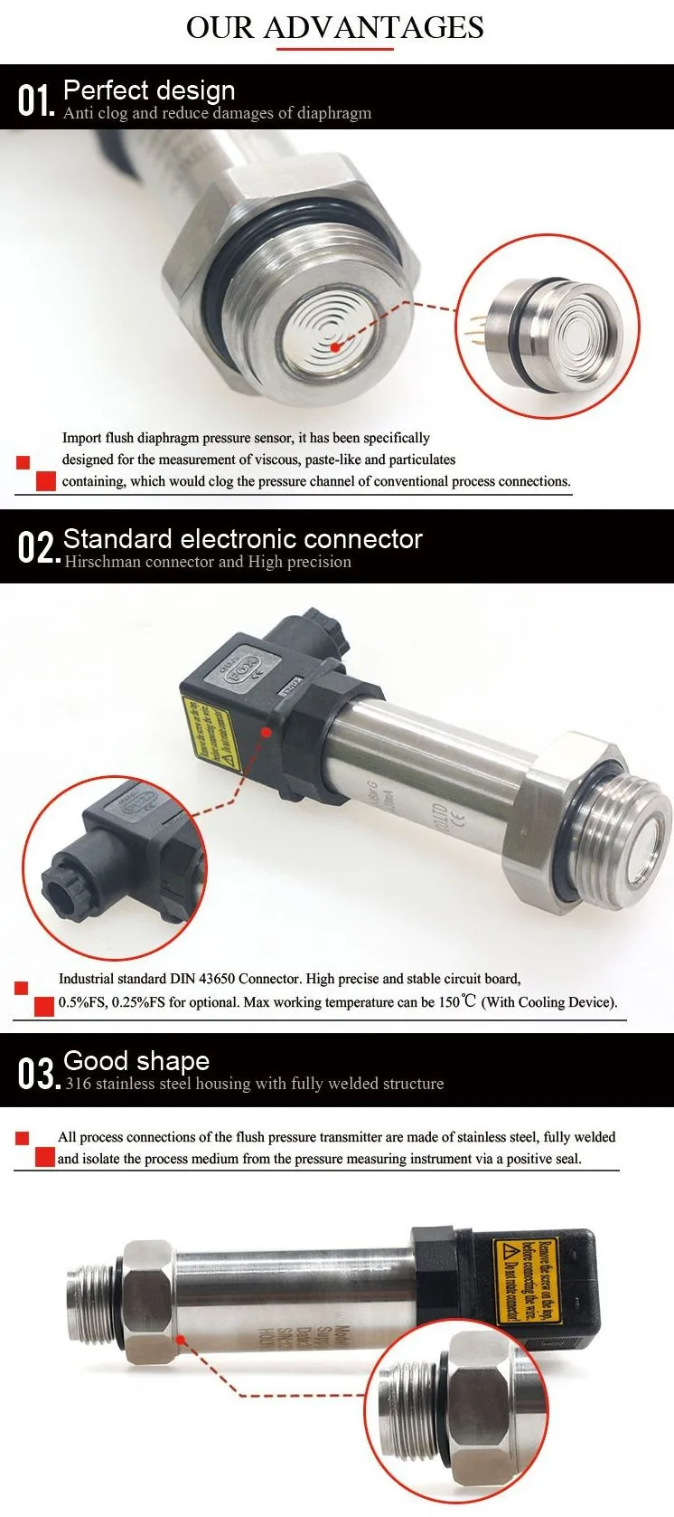Imported Quality Sensor Core For Flush Diaphragm Pressure Transducer
