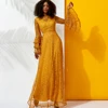 2019 new design women summer falre sleeves lace long casual dress
