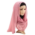Fashion popular hot sales designer Muslim cotton pearl scarf long hijab for girls