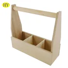 Custom Unfinished 3pcs Beer Bottle Carrier Wood Beer Holder