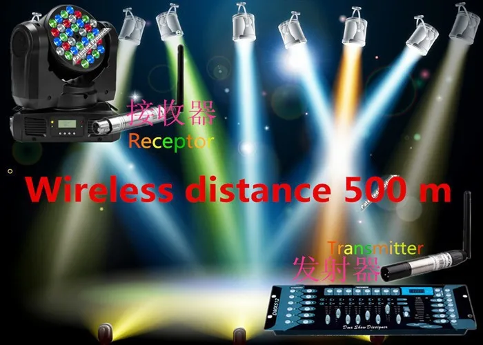 10pcs 2.4G wifi DJ Wireless dm Lighting Controller 1pc Transmitter+9pc Receivers wireless dm 2016