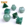 Factory Supply Natural Tumbled Green Aventurine Carved Sacred Geometry & Platonic Solids with Merkaba Star : 7 Chakra Stones