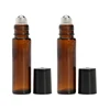 IMIROOTREE new 5ml 10ml Amber Glass Bottle for Essential Oil Liquid with Metal Roller Ball(logo printing, labels stickers )