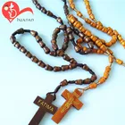Wood material religious jewelry catholic prayer beads wood rosary supplies