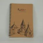 Wholesale custom cover A5 recycled kraft paper diary spiral notebook printing