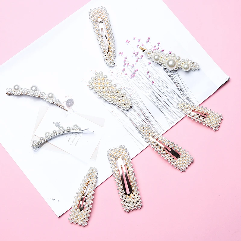 Faux Pearl Wrapped Pearl Clips For Girls Women Wedding Bridal Hair