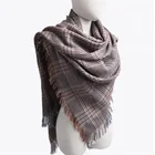 China Fluffy 80s wool yarn made plaid scarf