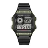 Alibaba manufacturer steel band digital dual time custom plastic sport watches