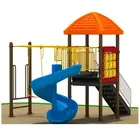 New design outdoor kids spiral tube slide and swing set playground