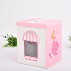 Cardboard paper packing box birthday cake box with pvc window