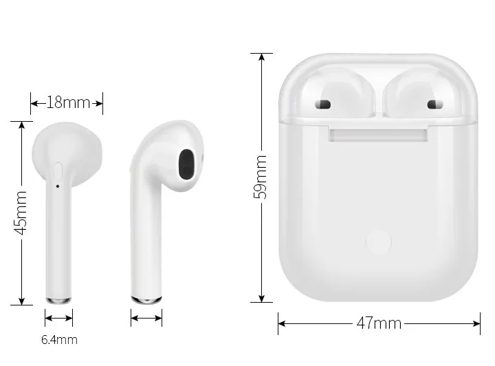 2019 Fashion Charging box Magnetic contact charging Portable TWS i9 Bluetooh tws true stereo wireless earphones - ANKUX.COM