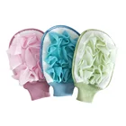 New Fashion Various Color Mesh Shower Exfoliating Sponge Bath Scrubbing Glove