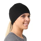 Women's Winter Thermal Fleece Running Ski Windproof Ponytail Hat Beanie
