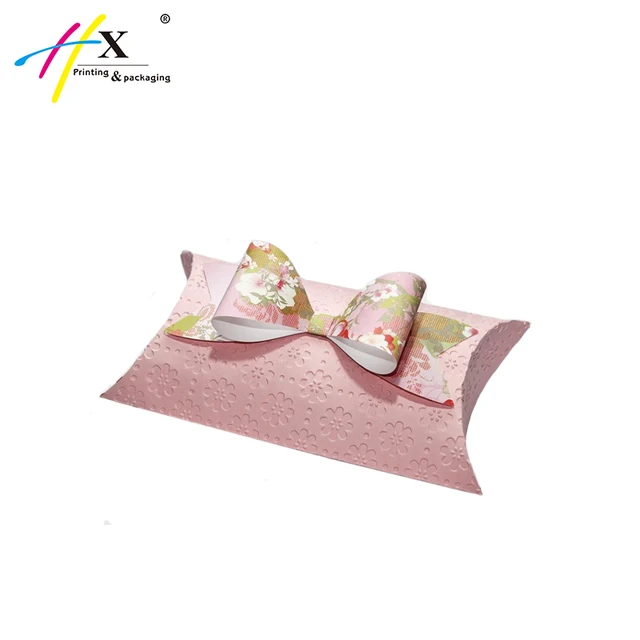 lovely pink pillow paper gift box for candy packaging