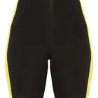 custom women activewear black stripe compression running biker short