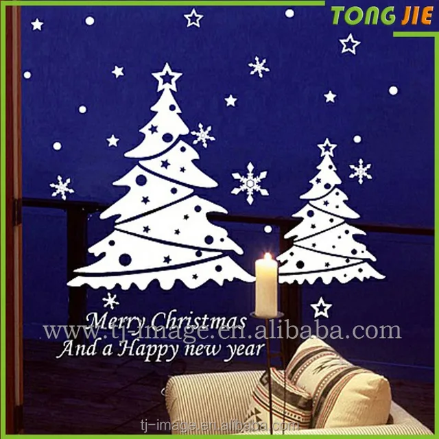 christmas wall decals diy window waterproof removable stickers