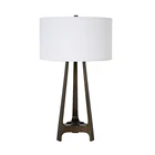 The hotel features modern brown wood desk lamps, two convenient sockets and a USB port.