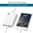 デスクトップ迅速かつインテリジェント 12 アンプ 60 ワット 6 ポート USB 充電器自動検出技術携帯電話
