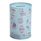 High quality Cylindrical Sealed Metal Piggy Bank Retro summer style Pattern money box wholesale