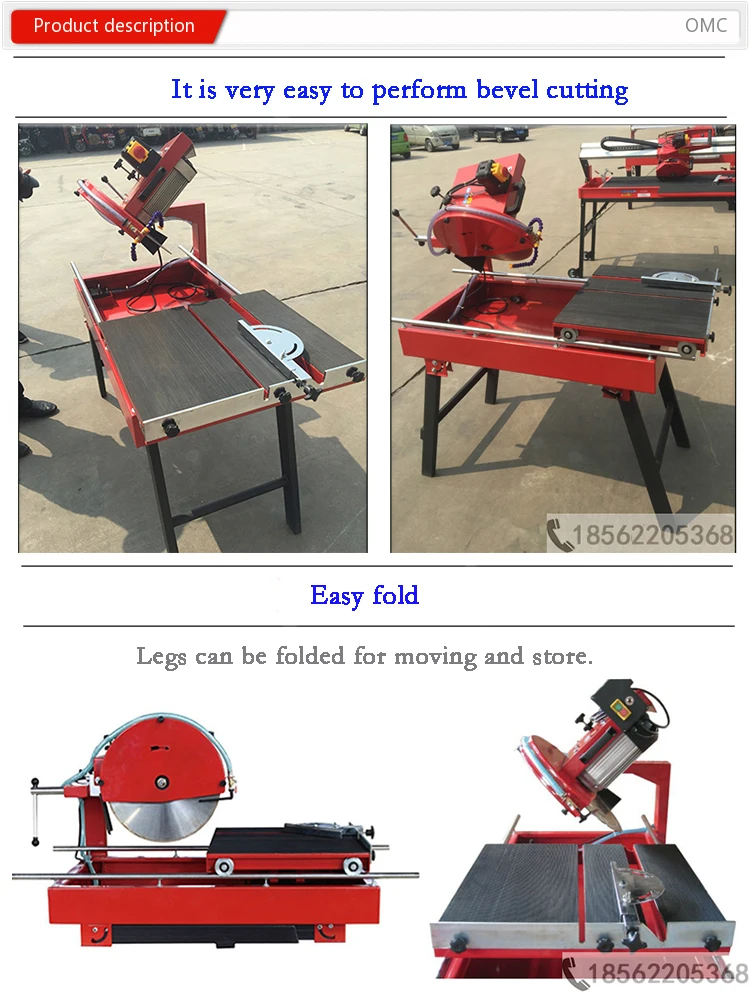 OSC-A table saw 600mm cutting length stone equipment with 2.2KW motor