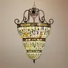 TFC-5438 luxury hotel project large handcrafted tiffany stained glass chandelier vintage lighting