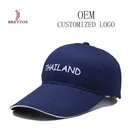 Shenzhen Blue Cotton Fabric Embroidery Long Visor Baseball Cap With Embroidery