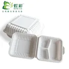 3 Compartment Lunch Box Food Compartments Disposable Plastic