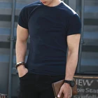 Round Collar Casual Style Logo Printable Man Clothes 100% Cotton T-shirt