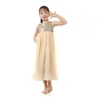 USA popular gold sequin top tulle bottom birthday party dress beautiful girls summer cocktail party maxi dress