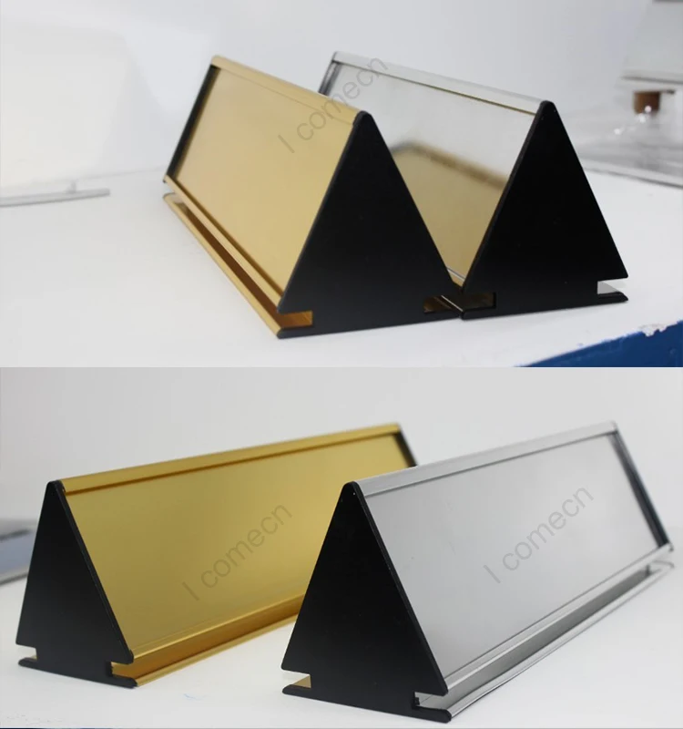 Plating Surface Silver Desktop Nameplate/metal Table Sign Holder/ Desk
