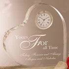 Elegant Clear Heart Crystal Wedding Favor Crystal Clock