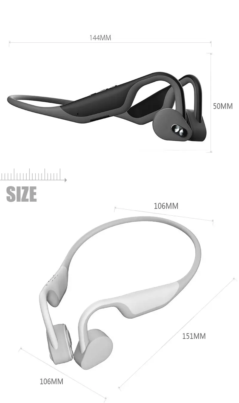 Bone conduction wireless bluetooth headphone with microphone for samsung xiaomi huawei iphone - ANKUX.COM