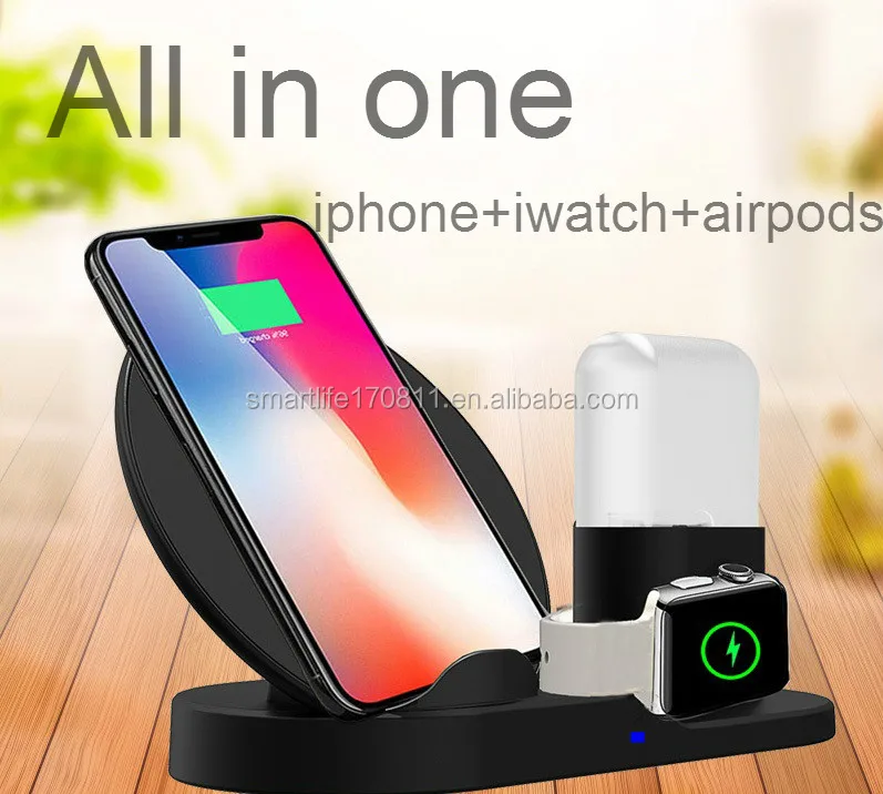10W 7.5W 3 dans 1 Support de Chargeur Sans Fil Station de Recharge Rapide Sans Fil Station D'accueil pour iPhone apple watch - ANKUX Tech Co., Ltd