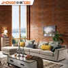 Foshan Home furniture l shaped corner living room fabric sofa set modern