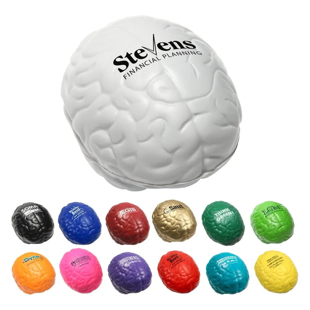 pu brain shape foam stress reliever ball with custom logo