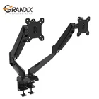 New gas spring dual desk lcd monitor bracket mount arms,dual monitor desk mount,monitor stand riser