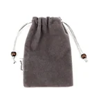 Customized soft flannelette fabric storage bag small portable pouch two beads drawstring bag for jewelry