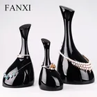 FANXI Vintage Necklace Bangle Bracelet Stands For Jewelry Shop Decorative Black Resin Jewelry Display