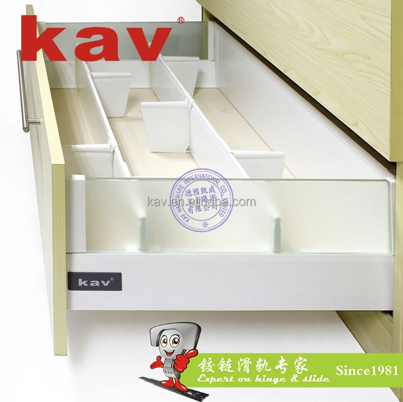 Kitchen Drawer Slide Inner Dividing System For High Fronted Pull