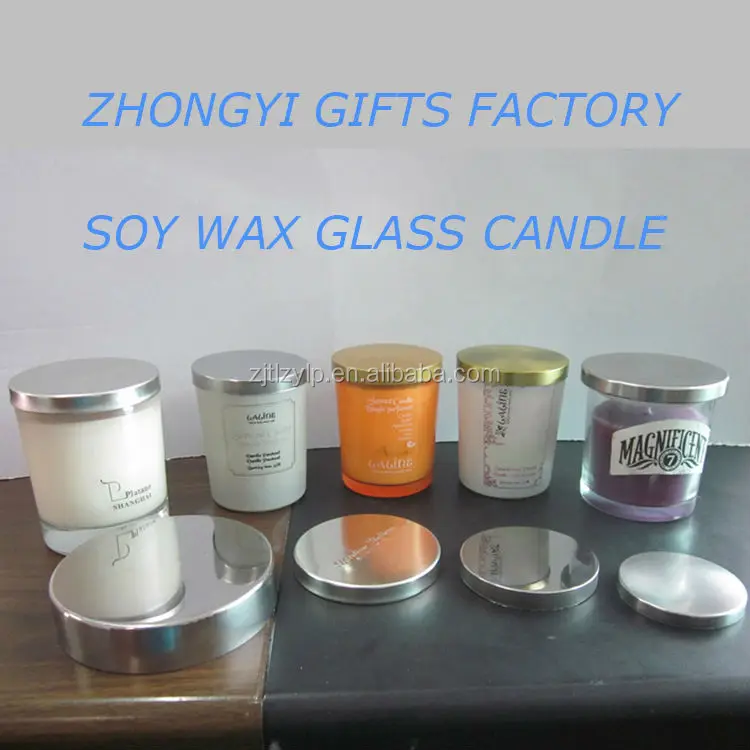 natural soy wax glass candle with lid