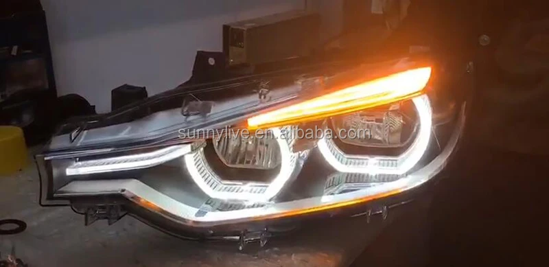 LED Angel Eyes Headlight For BMW F30 F35 318 320 325 328 330 335 2013-2015 Year CN