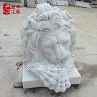 Outdoor Garden Natural Marble Sleeping lion statue For Sale